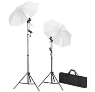 vidaXL Fotohintergrund, Fotostudio-Set mit Leuchten, Schirmen, Hintergrund,...