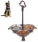 relaxdays Napf-Set 3 x Napf Gusseisen 3-fach mit Griff