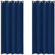 vidaXL Vorhang Verdunkelungs-Vorh&auml;nge mit Ringen 2 Stk. Dunkelblau Polyester...