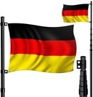 KESSER Fahne, Teleskop Fahnenmast 6,3m + Bodenh&uuml;lse, 60cm Deutschland-Fahne