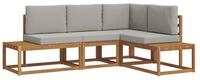 vidaXL Sofaelement 4 stk. Outdoor-Sofagarnitur Massives nholz und Polyester (4...