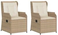 vidaXL Gartenlounge-Set Gartenbank 2 stk. Beige Poly-Rattan, (2-tlg)