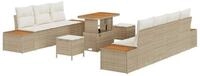 vidaXL Loungesofa Gartensofa-set 10 stk. 9-Sitzanzahl Beige und Creme, 10 Teile