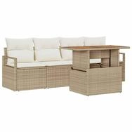 vidaXL Loungesofa Garten-Sofa-Set 5 stk. 4-Sitzanzahl Beige und Creme, 5 Teile