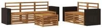 vidaXL Gartenlounge-Set Outdoor-Sofagarnitur 6 Stk. Natur Massivholz, (6-tlg)