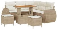vidaXL Gartenlounge-Set Gartensofa-set 8 Stk. Beige Poly-Rattan, (8-tlg)
