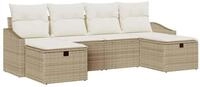 vidaXL Gartenlounge-Set Gartensofa-set 6 Stk. Poly-Rattan, (6-tlg)