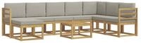 vidaXL Gartenlounge-Set Outdoor-Sofagarnitur 9 Stk. Wei&szlig; und Hellgrau, (9-tlg)