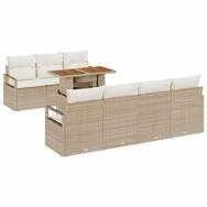 vidaXL Loungesofa Garten-Sofa-Set 8 stk. 7-Sitzanzahl Beige und Creme, 8 Teile