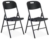 relaxdays Klappstuhl f&uuml;r Garten im 2er Set (2er Set), schwarz