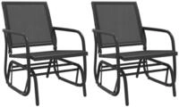 vidaXL Hollywoodschaukel NA Garten-Schaukelst&uuml;hle 2er Set Schwarz 61x76x87cm