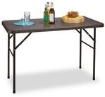 relaxdays Klapptisch Gartentisch klappbar BASTIAN, Braun, Rechteckig