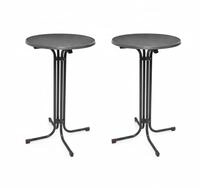 Beautissu Stehtisch Outdoor Stehtisch Bellini, klappbar, 2er Set, &Oslash;80cm, Grau,