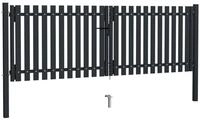 vidaXL Gartentor, Doppelfl&uuml;gel Zauntor Stahl 306x175 cm Anthrazit