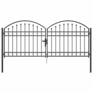 vidaXL Gartentor Zauntor ASSEN 301 x 175,5 cm Stahl Grau Abschlie&szlig;bar