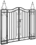 vidaXL Gartentor 121 x 8 x 120 cm Gartentor Schwarz 121x8x100 cm Schmiedeeisen
