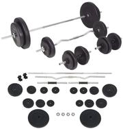 vidaXL Hantel Langhantel- und Kurzhantelset 90 kg