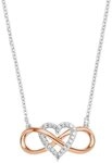 Amor Kette mit Anh&auml;nger Infinity Unendlichkeitsschleife mit Herz, mit Zirkonia