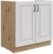 K&uuml;chen-Preisbombe Sp&uuml;lenunterschrank 80 cm K&uuml;che Stilo Wei&szlig; Eiche Artisan