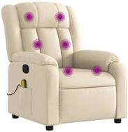 vidaXL Massagesessel, Relaxsessel Creme Stoff