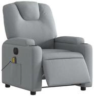 vidaXL Sessel Massagesessel Elektrisch Hellgrau Stoff (1-St)