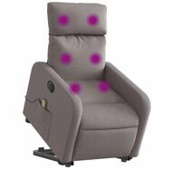 vidaXL Sessel Elektrischer Massagesessel mit Aufstehhilfe Taupe Stoff (1-St)
