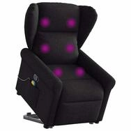 vidaXL Sessel Massagesessel mit Aufstehhilfe Schwarz Stoff (1-St)