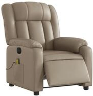 vidaXL Sessel Massagesessel Elektrisch Cappuccino-Braun Kunstleder (1-St)