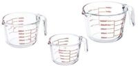 relaxdays Messbecher 3-teiliges Messbecher Set aus Glas, Glas