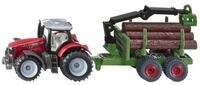 Siku Spielzeug-Auto SIKU BLISTER Massey Ferguson mit Forstanh&auml;nger
