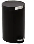 PROREGAL&reg; M&uuml;lleimer Runder Treteimer mit Kunststoffdeckel, 5L, Schwarz...