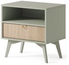 Masseno Nachttisch FORESTA 54 cm Nachtschrank mit 1 Schubladen Gr&uuml;n