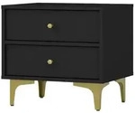 Masseno Nachttisch TORINO 51,8 cm Nachtschrank mit 2 Schubladen Graphitfarben...