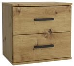 Masseno Nachttisch NOCTA 48 cm Nachtschrank mit 2 Schubladen Eiche Artisan
