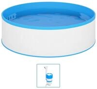 vidaXL Pool, Planschbecken mit Einh&auml;ngeskimmer und Pumpe 350x90 cm Wei&szlig;
