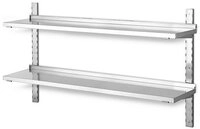 BRB-Lagertechnik Wandregal Wandregal aus Edelstahl, mit 2 B&ouml;den, BxT 1200x355...
