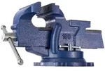 tectake Schraubstock Schraubzwinge 360&deg; drehbar mit Amboss, aus Gusseisen blau...