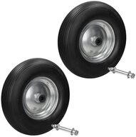 ECD Germany Schubkarren-Rad Rad aus pannensicherem PU Vollgummi Ersatzrad...