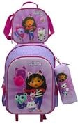 Gabby's Dollhouse Kinderrucksack Gabby Schul Trolley Set 3-teilig Kinder Karaoke