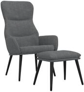 vidaXL Relaxsessel, Sessel mit Hocker Hellgrau Stoff