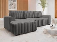MIRJAN24 Ecksofa Hugo, mit Bettkasten und Schlaffunktion, Holzf&uuml;&szlig;e, L-Form,