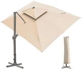 LKINBO Ampelschirm Sonnenschirm 300x400 cm Rechteckig mit St&auml;nder Kurbel Gro&szlig;