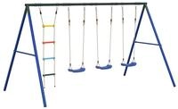 vidaXL Spielturm Schaukel-Set mit Schaukelsitzen und Strickleiter
