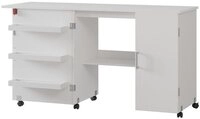 Vicco Schreibtisch Carmen, Wei&szlig;, 148 x 75 cm mit 3 Regalf&auml;cher und Schrank...