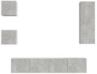 vidaXL TV-Wand, 5-tlg. TV-Schrank-Set Betongrau Holzwerkstoff