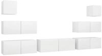vidaXL TV-Schrank 7-tlg. TV-Schrank-Set Wei&szlig; Holzwerkstoff (7-St)