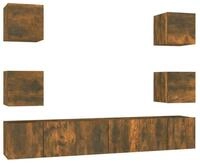 vidaXL TV-Schrank 7-tlg. TV-Schrank-Set R&auml;uchereiche Holzwerkstoff (7-St)