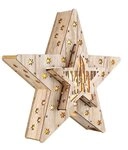 Spetebo LED Stern Zwei LED Holzsterne mit 16 LED, 2, LED fest integriert,...