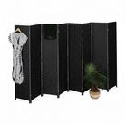 relaxdays Paravent Raumteiler 8 teilig, schwarz
