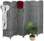 relaxdays Paravent Raumteiler 6 teilig, grau